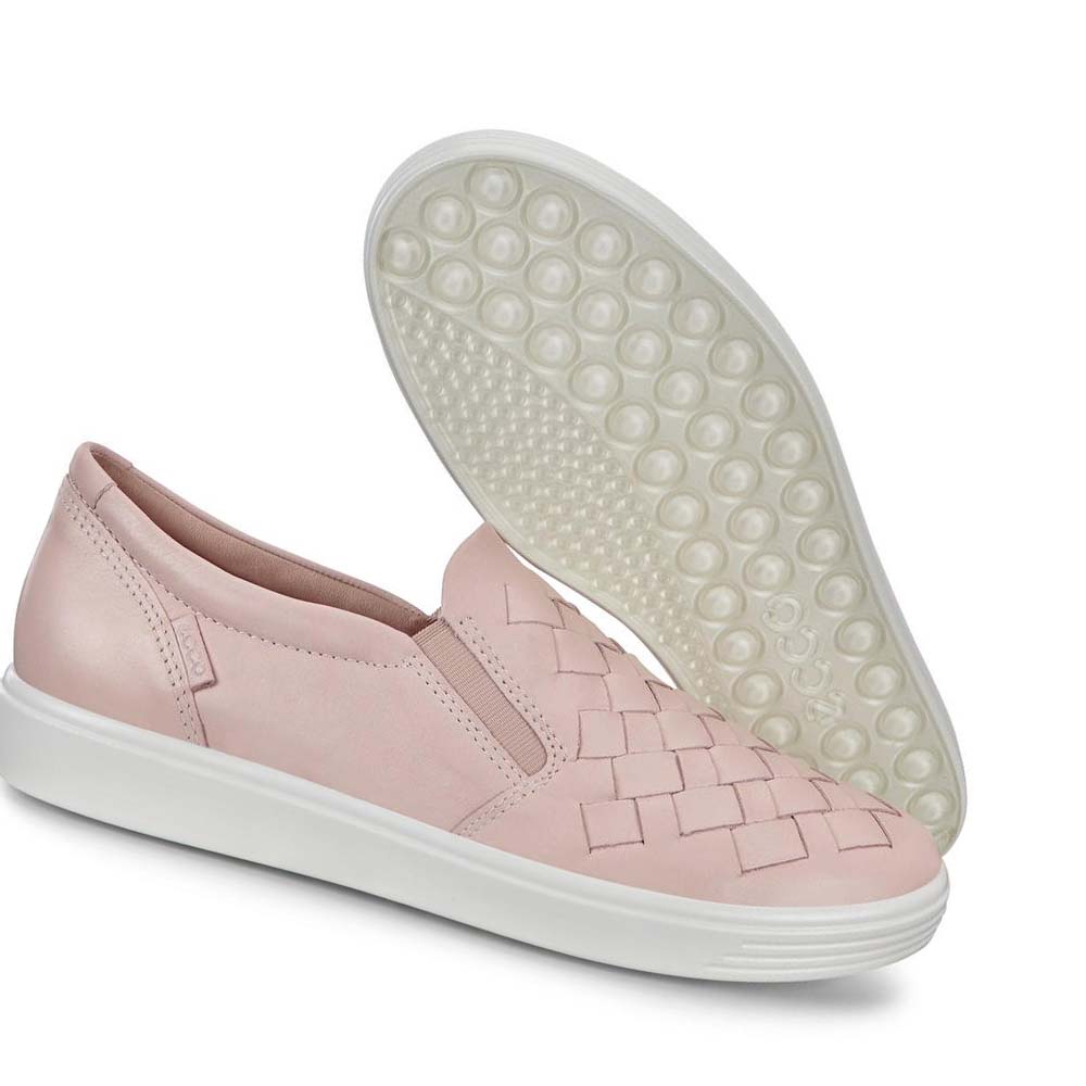 Ecco Soft 7 Woven Joggesko Dame Rosa | NO 249BEX